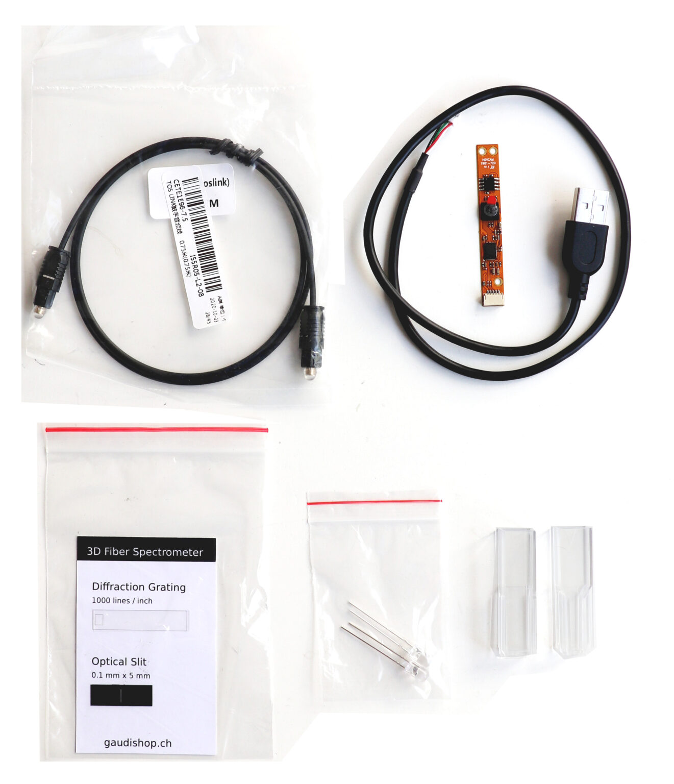 3D Printable Fiber Spectrometer Kit
